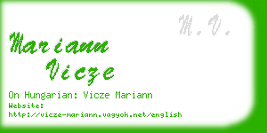 mariann vicze business card